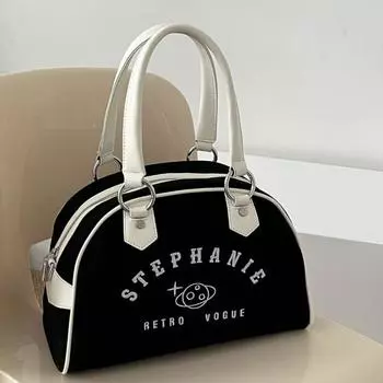 Винтажные сумки для женщин черная бейсбольная сумка простые сумки Boston роскошный дизайнер