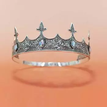 Vintage Baroque Crown Antique Bronze Ancient Greece Tiara Clothing Accessories Style 11