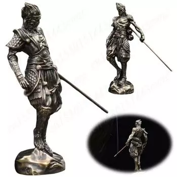 Старинная бронзовая статуэтка короля обезьян Сунь Укуна, статуэтка короля обезьян Доу, побеждающая Будду, поделки, приносящие удачу, украшения для дома