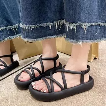 Vintage Casual Ladies Roman Sandals 35 хаки