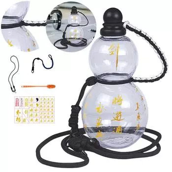 Vintage Chinese Retro-Inspired Gourd Water Bottle Water Kettle 800ML Large Capacity Travel Water Bottle Gifts for Game Fans 800ml чёрный