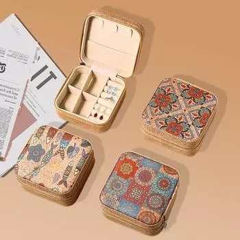 Vintage Chinese Style Jewelry Storage Box Flowers Jewelry Storage Case Jewelry Accessories style 2