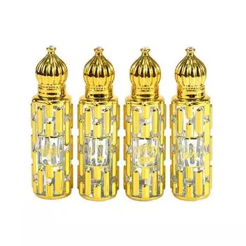 Vintage Essential Oil Bottles Luxury Gold Bronzing Roll-on Bottle Cosmetic Container 1pc random