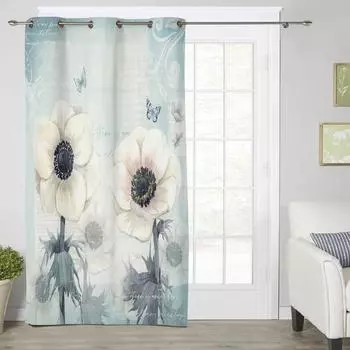 Vintage Flower Butterfly Modern Window Curtains for Living Room Bedroom Curtain Kitchen Treatment Blinds Drapes 135W x 60H(cm) x1