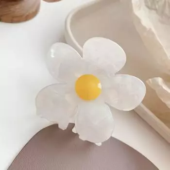 Vintage Hair Clips for Women Elegant Flower Shape Claw Clip Simple White Acetate Hair Clip Girls Hair Claw Hair Accessories New