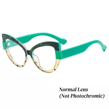 Vintage Large Frame Cat Eye Photochromic Reading Glasses Gradient Frame Senior Sense of Presbyopia UV Protection Glasses +250