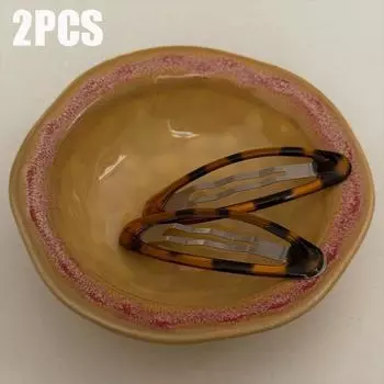 Vintage Leopard Print Glue Oval Hair Clips Girl Cute Korean Charm BB Hair Clip Hairpin Y2K Women Jewelry Hair Accessories