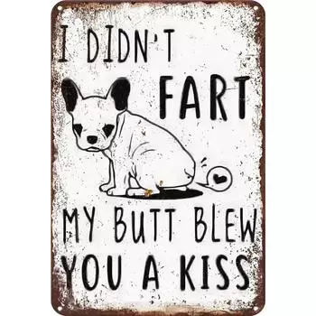 Vintage Metallplatte Hund rechteckige Eisenmalerei Wandkunst Home Bar Dekor 1