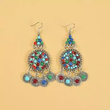 Vintage Miao fringed headdress, ancient clothing Hanfu, exotic style forehead decoration, forehead chain, hidden silver earrings, bracelet for women