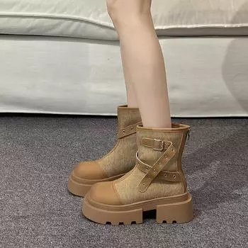 Vintage platform Martin boots women s 2024 new Maillard two wear western cowboy boots short locomotive boots tide 35