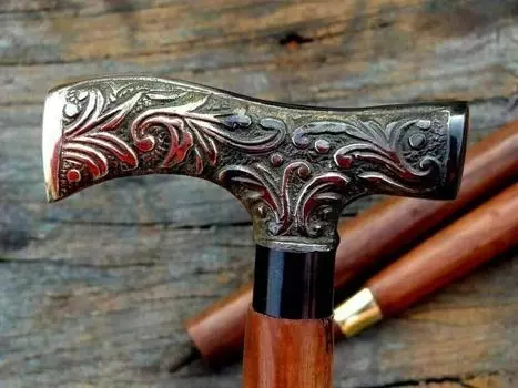 Винтажная твердая латунная ручка в викторианском стиле деревянная трость для ходьбы дизайнерская трость новый подарок M аэро