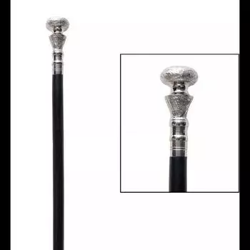 Vintage Solid Silver Handle Antique Victorian Cane Wooden Walking Stick