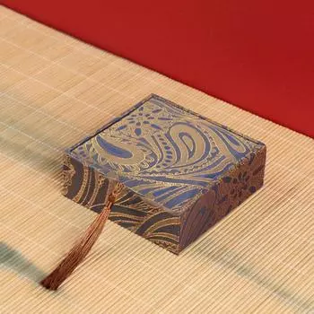 Vintage Tassel Jewelry Box Necklace Jade Bangle Bracelet Pendant Storage Display Box Chinese Style Jewelry Packaging Box