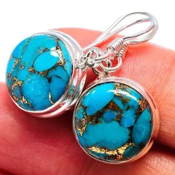 Vintage Tibetan Silver Natural Turquoises Earring Blue Stone Water Droplets Dangle Earrings for Women Boho ARI 1 pair