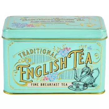 Vintage Victorian tea tin with 40 English Breakfast tea bags