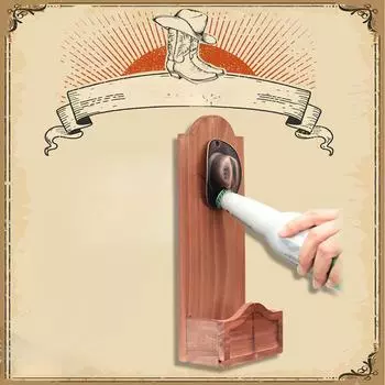 Старинная настенная деревянная открывалка для бутылок, коллекция крышек для бутылок, ковбойская шляпа в стиле вестерн, открывалка для пивных бутылок