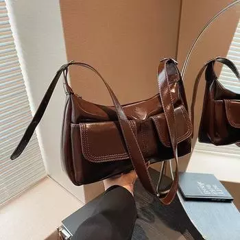 Винтажная вощеная кожаная сумка-тоут для женщин, большая вместительная сумка подмышкой, сумка для поездок на работу на одно плечо