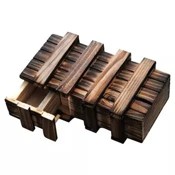 Винтажная деревянная головоломка с 3 ящиками для хранения, скрытое секретное отделение для магии, головоломка, игры на развитие интеллекта для взрослых, детская игрушка в подарок серый