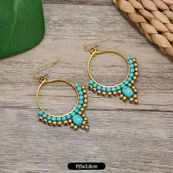 Vintage woven earrings niche design women s personality fringed earrings bohemian vacation earrings