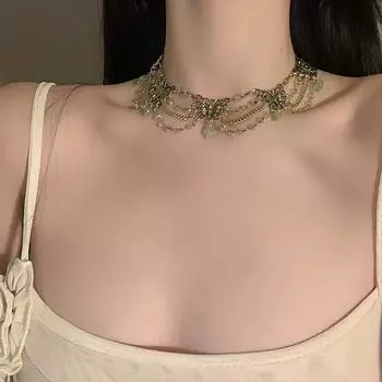 Винтаж Do Old Metal Heavy Engineering Ключичная цепь Light Luxury Temperament Уникальная универсальная женская шейная цепь