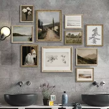 Винтаж Ретро настенная художественная галерея плакат и принты античная теплая эстетическая картина на холсте украшения фотографии для гостиной дома 21x30cm No Frame