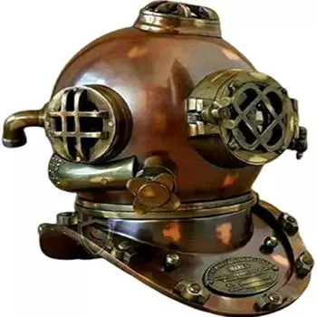 Винтаж США. Копия водолазного шлема Navy Mark V – 45,72 см, отделка под старинную латунь как