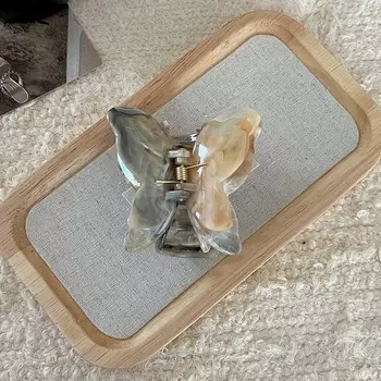 Винтажная ацетатная двухслойная заколка-краб в виде бабочки для женщин и девушек, элегантная заколка для волос с ложкой сзади, заколки-бабочки, аксессуары для волос