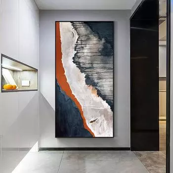 Винтажная акварель, абстрактный синий холст, плакат с принтом, современная настенная художественная картина для гостиной, спальни, скандинавский домашний декор 20cm40cm NoFrame