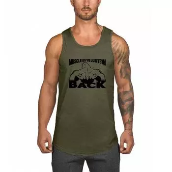 Винтажная эластичная приталенная майка, летняя мужская футболка без рукавов для фитнеса, спортивная впитывающая пот M чёрный