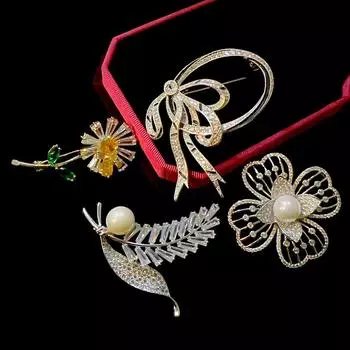 Винтажная элегантная черно-белая брошь с бантом из ленты для женщин, роскошный корсаж с цирконом и подсолнечником, пальто, булавка для свитера, женские аксессуары