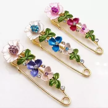 Винтажная элегантная красочная брошь-цветок женская ботаническая брошь-булавка розы красного