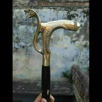 Винтажная элегантная латунная дизайнерская ручка, деревянная трость ручной работы, антикварная трость 36 Inch чёрный