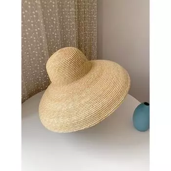 Винтажная элегантная соломенная шляпа Hepburn Dome Bell Straw Grass для женщин, солнцезащитный козырек от солнца, вогнутая пляжная соломенная шляпа One size хаки