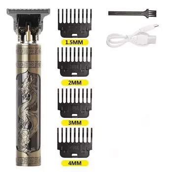 Винтажная электрическая беспроводная машина для стрижки волос T9, профессиональный парикмахерский триммер для мужчин, машинка для стрижки волос, бритва, зажигалка для бороды