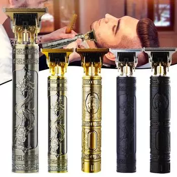 Винтажная электрическая беспроводная машина для стрижки волос T9, профессиональный парикмахерский триммер для мужчин, машинка для стрижки волос, бритва, зажигалка для бороды