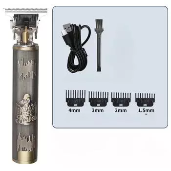Винтажная электрическая машинка для стрижки волос T9 0 мм, USB, перезаряжаемая машинка для стрижки волос, триммер для бороды для мужчин, парикмахерская, профессиональная