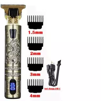 Винтажная электрическая машинка для стрижки волос T9 USB, перезаряжаемая машинка для стрижки волос, триммер для бороды для мужчин, парикмахерская, профессиональная