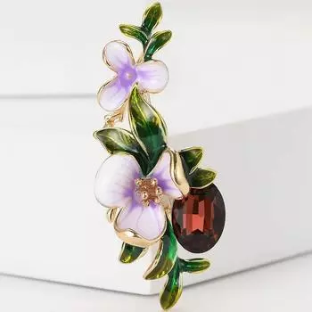 Винтажная эмалевая брошь-цветок булавка броши со стразами свадебные украшения подарок