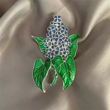 Винтажная эмалевая брошь в виде цветка сирени: Элегантный кардиган в китайском стиле, аксессуар для платья