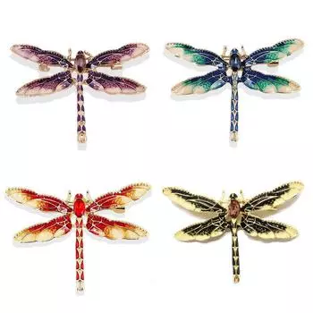 Винтажная эмалевая масляная капля цвета стрекозы Универсальная брошь-булавка в виде насекомого-животного красный