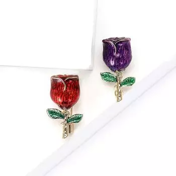 Винтажная эмалевая мини-брошь-роза из сплава, темпераментная универсальная женская одежда, украшение для корсажа
