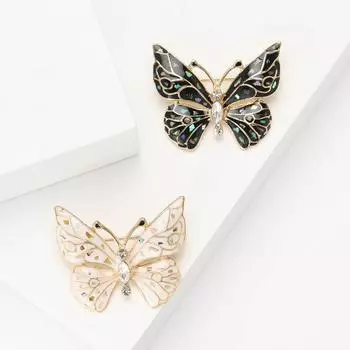 Винтажная эмалевая ракушка брошь-бабочка высокого класса темперамент женская одежда корсаж ювелирные изделия булавка