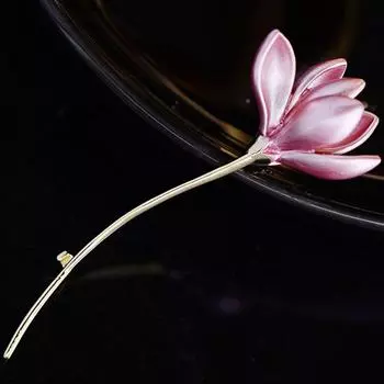 Винтажная эмалированная брошь в виде цветка, булавка, позолоченная металлическая брошь, модные украшения