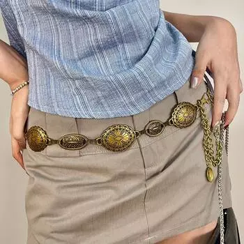 Винтажная этническая обезьянья поясная цепочка, аксессуары-бабочки, цепочка для платья, премиальный металлический декоративный пояс для юбки