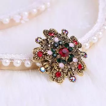 Винтажная барочная брошь-цветок с полым бриллиантом, изысканный корсаж, модные аксессуары