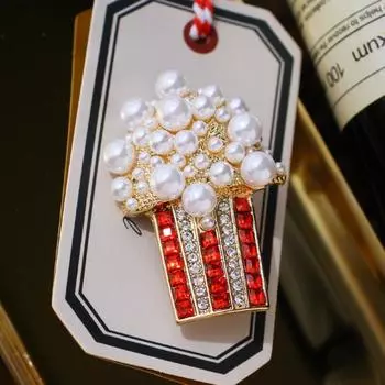 Винтажная барочная винтажная брошь в виде жемчуга попкорна литературный веер булавка для женщин