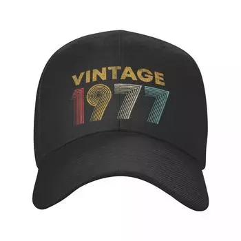 Винтажная бейсболка 1977 года, женская регулируемая бейсболка унисекс, 1977 года рождения, подарки на 45-й день рождения, шляпа для папы, уличная одежда, летние шляпы Snapback Adjustable Cap
