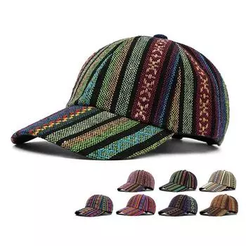 Винтажная бейсболка женская красочная полосатая кепка мужская солнцезащитная шляпа
