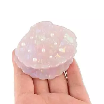 Винтажная блестящая ракушка-заколка для волос с нескользящей заколкой-крабом из жемчуга, блестящая пляжная заколка для волос из ракушки серебряный