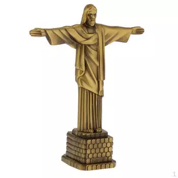 Винтажная бразильская статуя Христа, статуэтка, модель статуи, украшение для дома, бронза